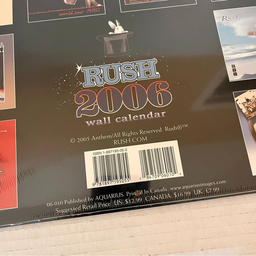 RUSH 2006 Wall Calendar Rock Band Rush New Sealed